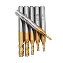 Drillpro 6pcs 2-6mm Titanium Coating HSS 4 Flute End Mill Cutter 6mm Shank CNC Drill Bit Set