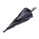 Drillpro 3 Flute Step Drill Bit TiAlN Coated HRC89 HSS-Co M35 Cobalt Step Drill 1/4 Inch Hex Shank