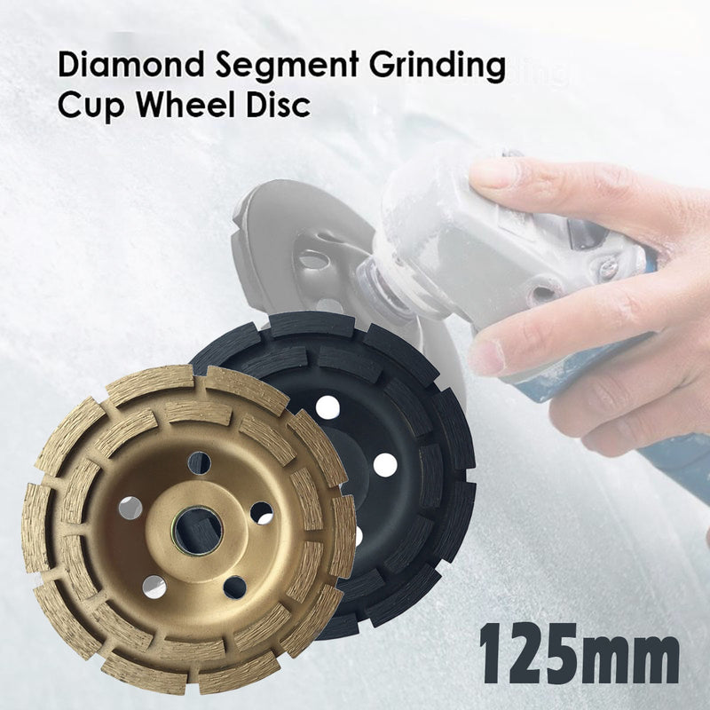 5 Inch Black/Dark Golden Diamond Grinding Wheel 125mm Concrete Grinding Cup Wheel Disc