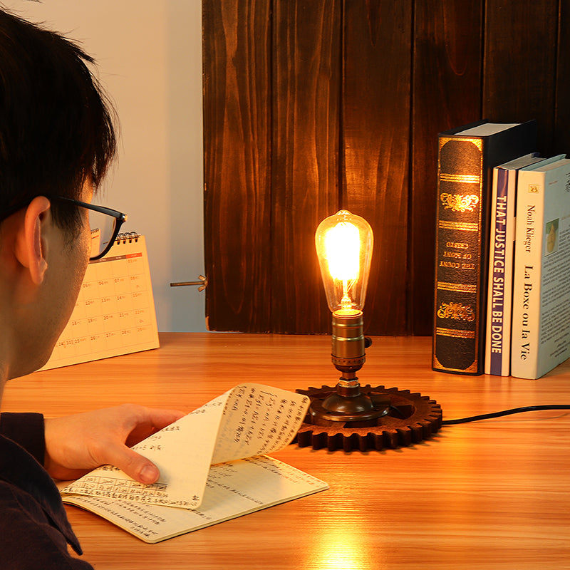 Retro Loft Industrial Fixture Transformed By Iron Pipe Table Desk Lamp Light