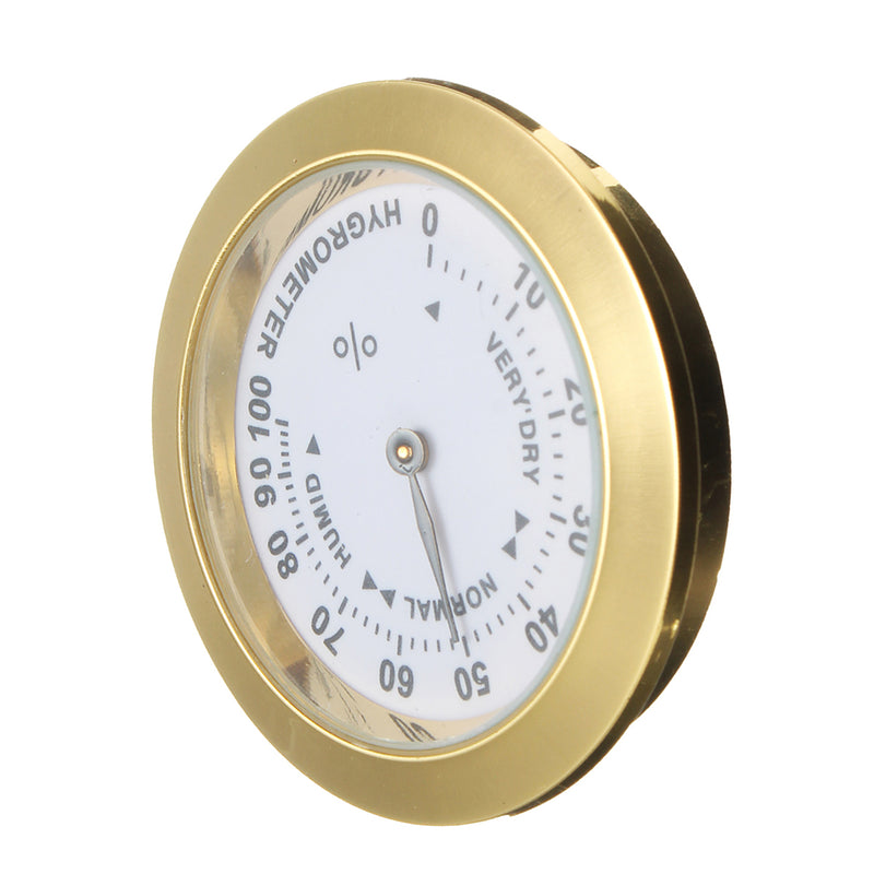 Analog Hygrometer Cigar Humidity Calibration Gauge With Glass Lens for Humidors