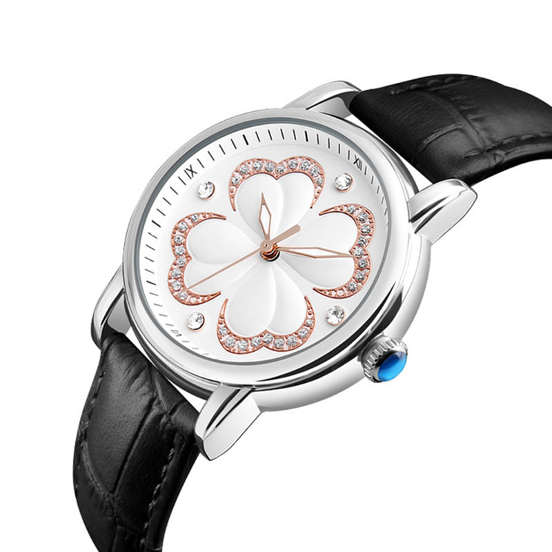 SKMEI 9159 Women Leather Strap Casual Dress Quartz Watch