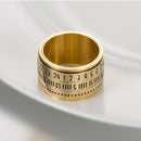 Unisex Time Loop Titanium Steel 316L Stainless Steel Simple Numeral Finger Ring Jewelry