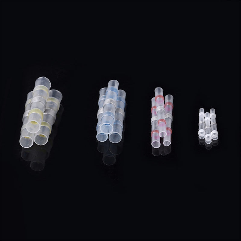 Excellway 50/100pcs Solder Seal Heat Shrink Tube Butt Wire Connector Terminal Waterproof 4 Size