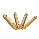 Drillpro 4Pcs Double Side Damaged Screw Bolt Extractor Drill Bits Gold Oxide Edition Stripped Screw Removers