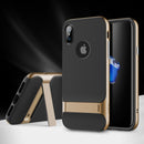 Rock Kickstand Fingerprint Resistant Textured Case For iPhone X