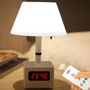 LED Remote Control Desk Lamp USB Charging with Clock Table Lamp Dimmable Bedroom Bedside Night Light