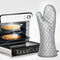 1Pair BBQ Oven Microwave Gloves Heat Resistant Cooking Glove 17 Inches Slicone Cloth Oven Mitts