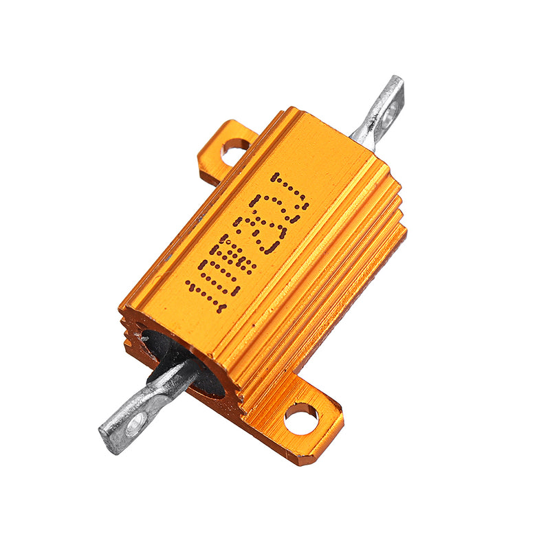 10pcs RX24 10W 2R 2RJ Metal Aluminum Case High Power Resistor Golden Metal Shell Case Heatsink Resistance Resistor
