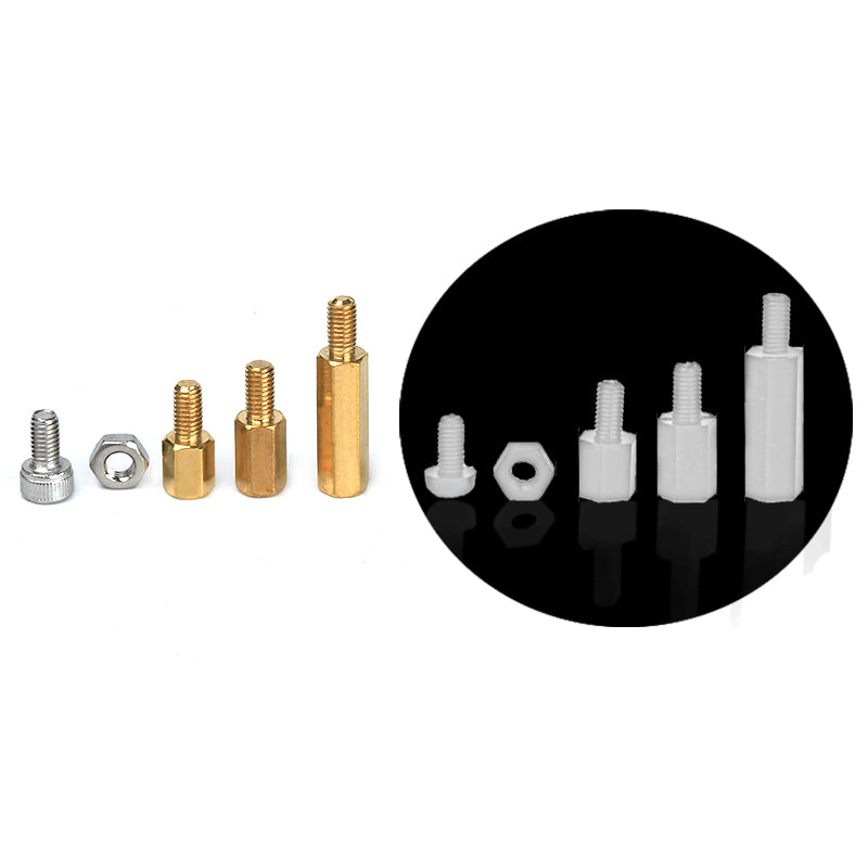 Suleve  M3BH8 360Pcs M3 Male-Female Brass Nylon Hex Column Standoff Support Spacer Pillar Screw Nut Bolt Assortment Kit For PCB Board