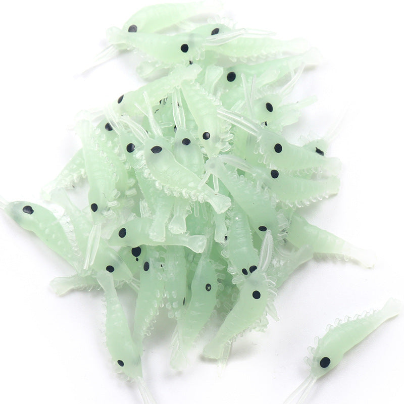 ZANLURE 50 Pcs Soft Rubber Bait 3cm Artificial Fishing Lure Luminous Hrimp Bait