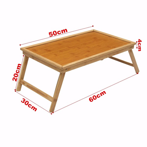 Foldable Wooden Bamboo Bed Tray Breakfast Laptop Desk Tea Serving Table Stand