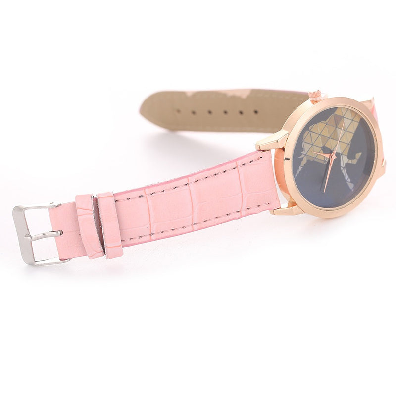 DEFFRUN Fashion Childlike Watch Leather Band Unicorn Pattern Casual Men Quartz Watch
