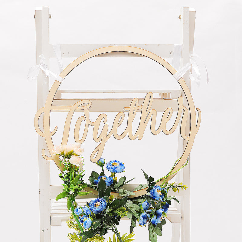 2Pcs Wedding Chair Signs Decorative Wooden Pendants Groom Bride Party Decorations