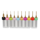 Drillpro 10pcs 0.3-1.2mm Micro Drills Bits Set Titanium Coated PCB Drill Bit
