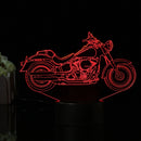 3D Illusion Motorcycle LED Desk Lamp 7 Color Change Touch Switch Night Light