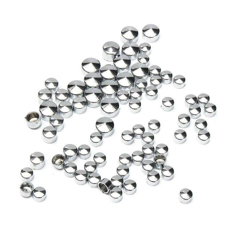 75Pcs Chrome Bolt Topper Caps Cover Nut Kit For Harley Davidson FLT-FLH