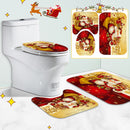 Santa Claus Waterproof Bathroom Toilet Seat Covers Mats Non-Slip Rugs Bath Mats Set Print Home Decor