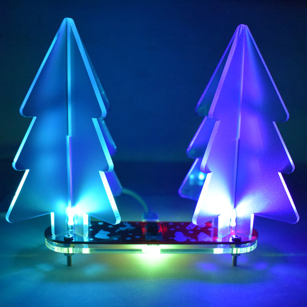 Geekcreit DIY Full Color Changing LED Acrylic 3D Christmas Tree Electronic Learning Kit