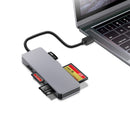 Rocketek Portable 5 in 1 Aluminum Multifunction Card Reader USB 3.0 High Speed Memory Card TF Card Slot Card adapter