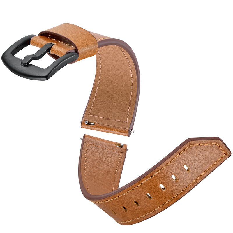 22mm Genuine Leather Watch Band Lack of Angle Watch Strap for Xiaomi Amazfit 2 Smart Watch