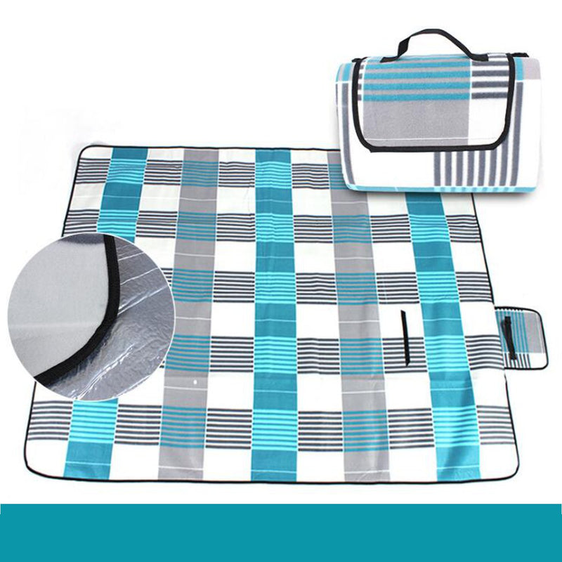 3-Layers Large Picnic Mat Cashmere Waterproof Rug Outdoor Camping Blanket