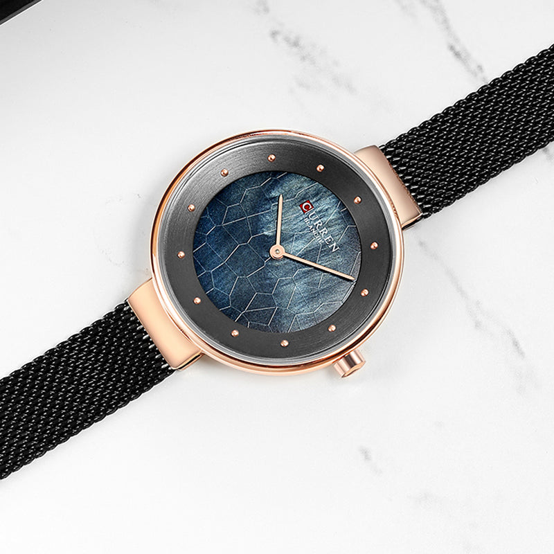 CURREN 9032 Unique Dial Design Elegant Women Wrist Watch Business Female Quartz Watch