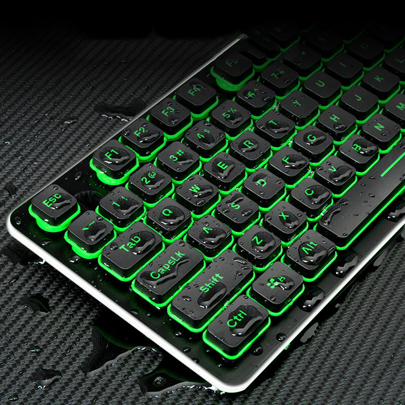 LANGTU LT600 Mechanical Keyboard & Mouse Set Rechargeable 2.4GHz Wireless 104 Keys Backlit USB Ergonomic Gaming Keyboard + 1600DPI Optical Gamer Mouse Combo