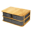 Grey Multi-Layer Mini Bamboo Desktop Drawer Sundries Case Storage Box Organizer Living Room Decorations