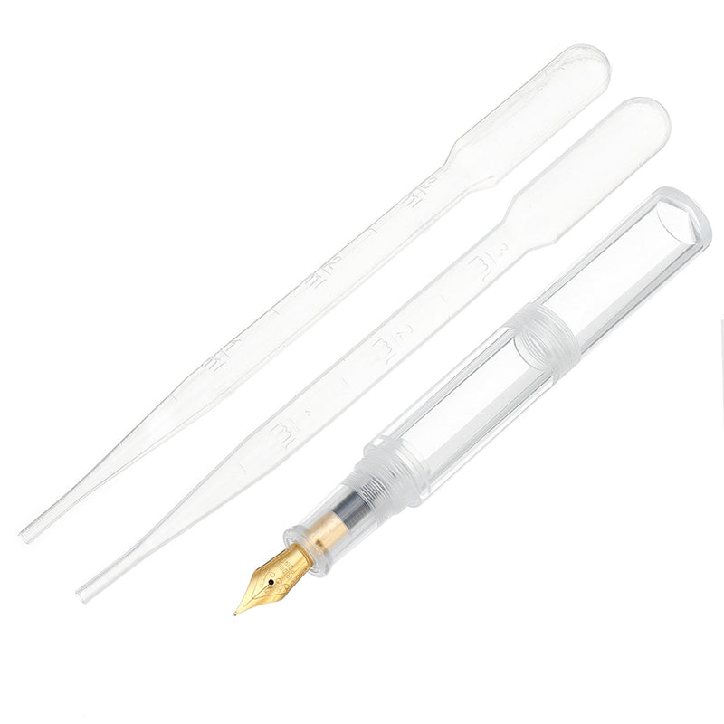 MOONMAN Wancai 0.5mm Iridium Fine Nib Transparent Fountain Pen Mini Ink Sac For Office School Use