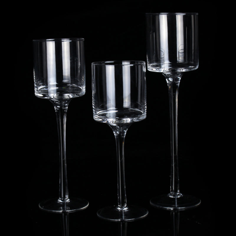 3Pcs Elegant Tea Light Glass Candle Holders Wedding Table Party Centerpiece