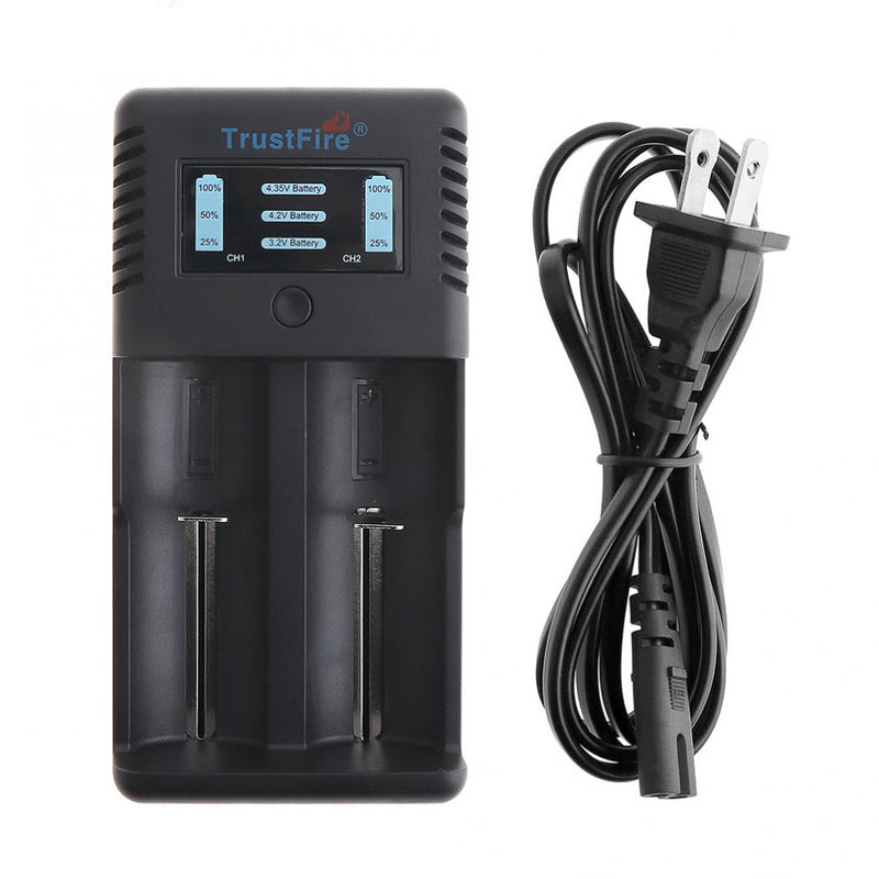 TrustFire TR-019 Intelligent Fast Battery Charger 2 Slots Charger Li-ion Battery For 18650/26650/25500/21700 / 20700/14500 For EU US Plug