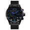 SKMEI 1309 Men Watch Fashion Leather Strap Three Smal Dials Stopwatch Male Quartz Wrist Watch