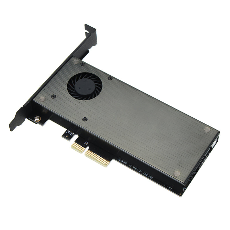 JEYI SK9 M.2 NVMe SSD Adapter NGFF to PCIE3.0 X4 X8 X16 Aluminum Cover Cooling Fan Dual Interface