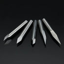 5pcs 3.175mm Shank 0.1mm 15/20/30/45/60 Degree Tungsten Steel Engraving Bits CNC Tool