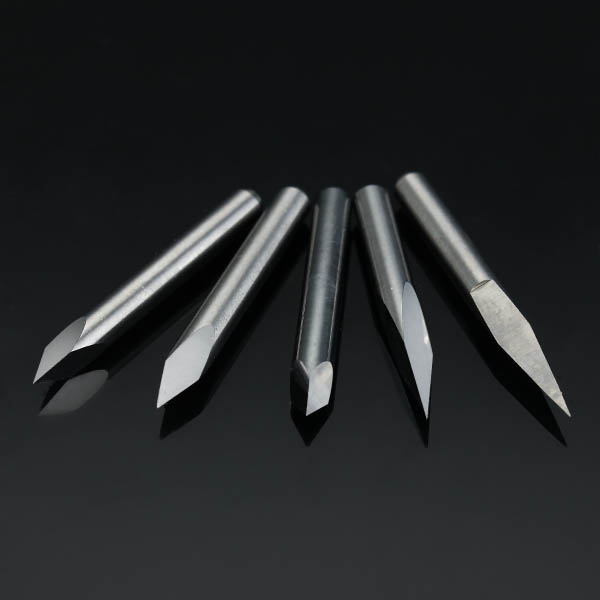 5pcs 3.175mm Shank 0.1mm 15/20/30/45/60 Degree Tungsten Steel Engraving Bits CNC Tool
