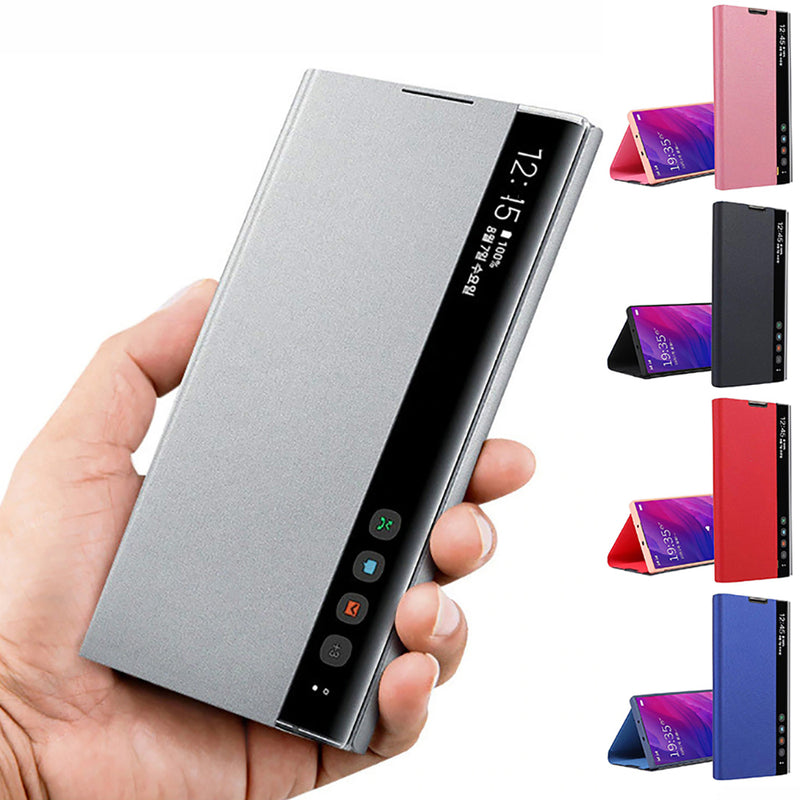 For Samsung Galaxy A70 2019 Case Bakeey Foldable Smart Sleep Window View Stand Flip PU Leather Protective Case