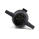 Tirol T21850 USA 7 Pin Flat to 6 Pin Round Trailer Adapter Light Wiring Plug Connector 12V