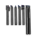 Drillpro 7pcs 12mm Shank Lathe Boring Bar Turning Tool Holder Set With Blue Nano Carbide Inserts