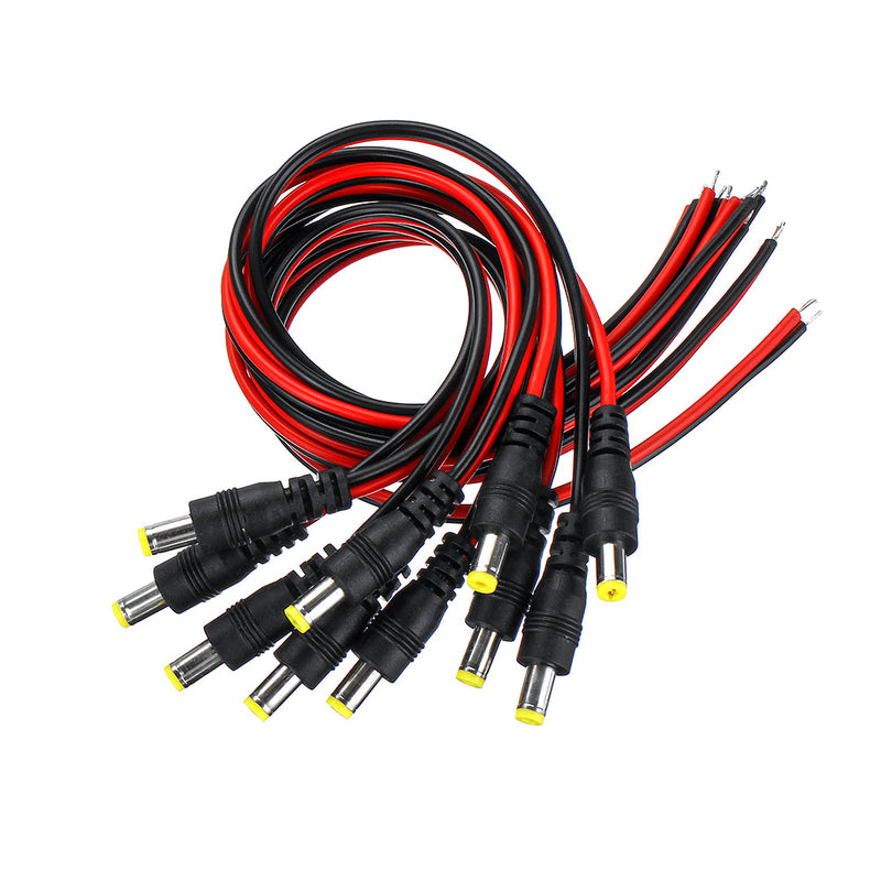 30Pcs Male DC Power Supply Plug Jack Connector Copper Core 5.5x2.5mm Weld-free