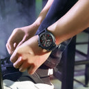 DOM M-1229BL Sport Men Watch 3ATM Waterproof Chronograph Luminous Display Genuine Leather Quartz Watch