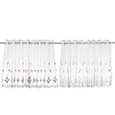 Kitchen Cafe Curtains Country Embroidery Window Sheer Voile Short Panel Valance