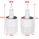 30W 50W Rechargeable 5 In 1 Solar Bulb Camping Tent Lamp Emergency Hiking Outdoor Hanging Light