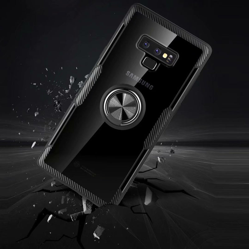 Bakeey Clear Ring Grip Kickstand Magnetic Adsorption Protective Case For Samsung Galaxy Note 9