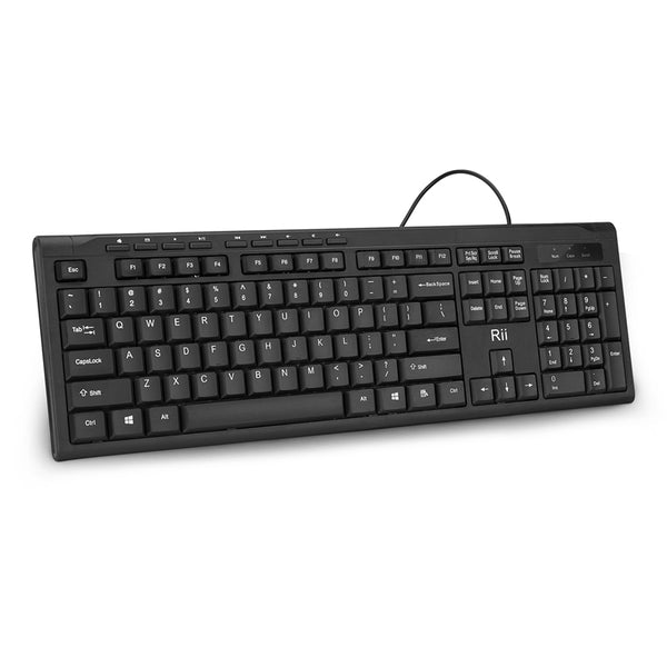 Rii RK907 104 Keys Ultra - Thin USB Wired Desktop Computer Keyboard