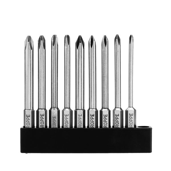 Broppe 9pcs 75mm Magnetic 1/4 Inch Hex Shank Cross Head Screwdriver Bits