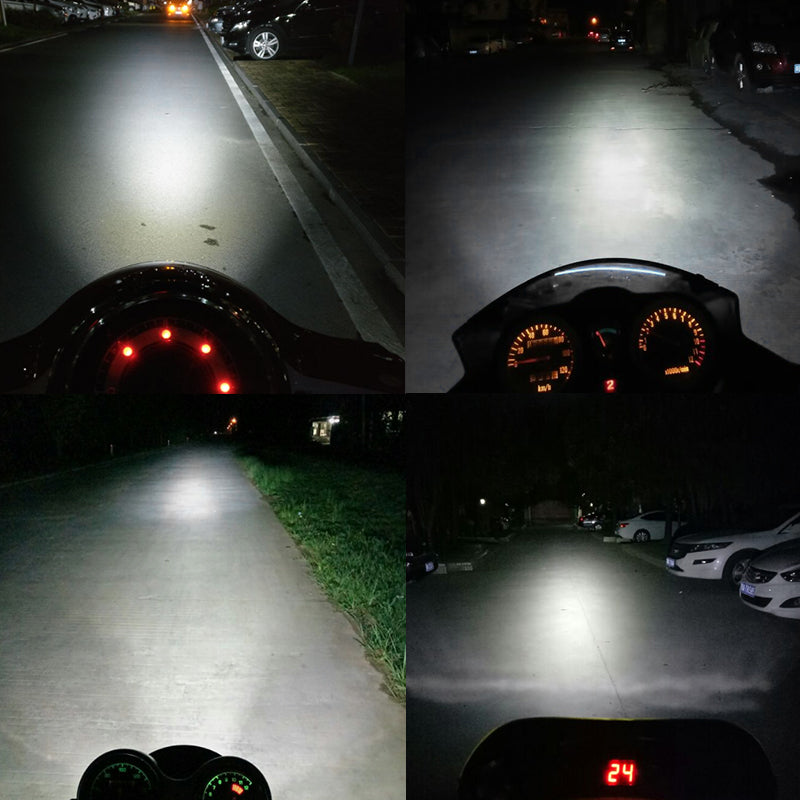 CNSUNNYLIGHT 16W 2000LM 6500K Motorcycle LED Headlights Scooter Fog Spotlight White Drive Working