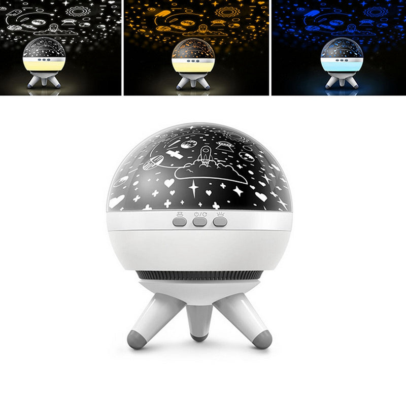 1W Romantic LED Rotating Ocean Projector Night Light For Kid Nursery Mood Sleep Decorative Lamp