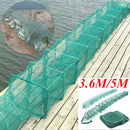 3.6M 5M Long Tube Nylon Mesh Crab Crayfish Lobster Catcher Live Trap Fishing Net Eel Prawn Shrimp