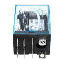 5 PCS 12V DC Coil Power Relay LY2NJ DPDT 8 Pin HH62P JQX-13F With Socket Base Power Relay